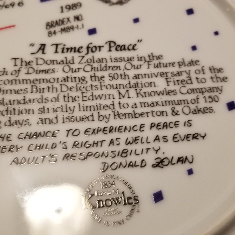 Edwin M. Knowles Collector's Plate - Picture 6 of 6